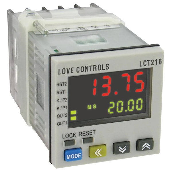 Digital timer/tachometer/counter, relay output.